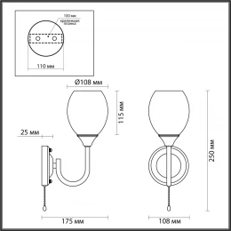 4546/1W COMFI LN21 000 золотой, белый Бра E27 60W 220V JOLENE