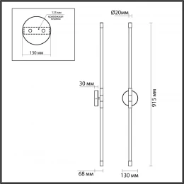 4392/20WL HIGHTECH ODL23 000 античная бронза/металл/акрил Настенный светильник IP20 LED 10W 700Лм 3000K ANTA