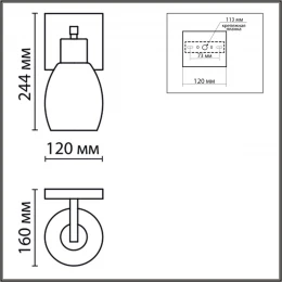6583/1W MODERNI LN26 197 белый, золотой/прозрачный/металл/стекло Бра E27 1*40W 220V ICE