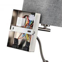 8251/2W MODERNI LN26 530  никель/серый, металл/текстиль бра Е14 40W + LED 3W 4000K 220V NIKKI