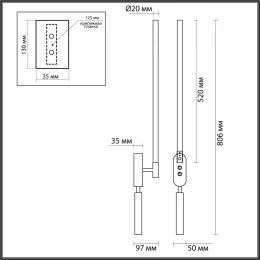 5680/9WL LEDIO LN26 443 чёрный Настенный светильник LED 11W 3000K  220V FERRIS