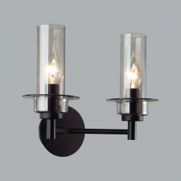 6555/2W CLASSI LN26 100 черный/дымчатый/металл/стекло Бра E14 2*40W 220V MADONNA