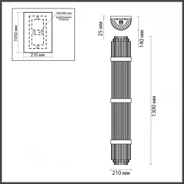 4854/6W HALL ODL_EX21 155 золото/стекло Настенный светильник E14 6*40W высота 1300см EMPIRE