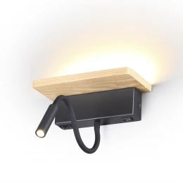 3868/8WL HIGHTECH ODL19 475 св.дерево/дерево Настен. светильник LED 8W 560Лм 3000К USB зарядка WOODY