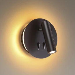 3911/9WL HIGHTECH ODL20 471 черн/металл Наст-й св-к с лампой д/чтения с выкл LED 9W 3000K 220V BEAM