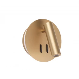 3913/9WL HIGHTECH ODL20 471 золот/металл Настен.св-к с лампой д/чтения с выкл LED 9W 3000K 220V BEAM