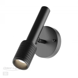 4238/1W HIGHTECH ODL21 321 черный/металл Настенный св-ник выкл на плафоне IP20 LED GU10 max 10W MEHARI