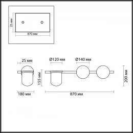 4681/2W WALLI ODL20 463 черный/белый Настенный светильник E14 2*40W 220V FLOWER