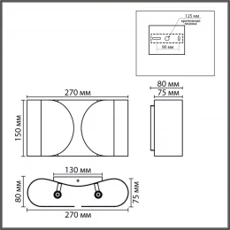 8390/2W MODERNI LN26 417 золото, металл Бра G9 2*20W 220V OLVE