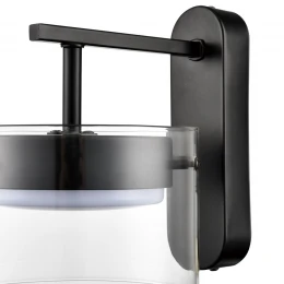 8232/1WY УЦЕНКА(НЕВОЗВРАТНЫЙ ТОВАР) COMFI LN25 000 черный/прозрачный, металл/стекло Бра LED GX70 1*10W 220V NATALINA