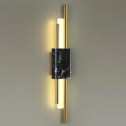 4361/10WL MIDCENT ODL23 175 черный мрамор/золотистый металл Настенный св-к IP20 LED 10W 3000K 625Лм MARMI