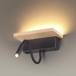3868/8WL HIGHTECH ODL19 475 св.дерево/дерево Настен. светильник LED 8W 560Лм 3000К USB зарядка WOODY