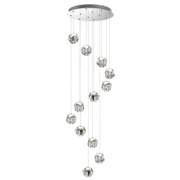 5084/60L L-VISION ODL25 561 хром/прозрачный/металл/акрил Люстра каскадная LED 60W 4000K 3000Лм JEMSTONE