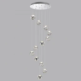 5084/60L L-VISION ODL25 561 хром/прозрачный/металл/акрил Люстра каскадная LED 60W 4000K 3000Лм JEMSTONE
