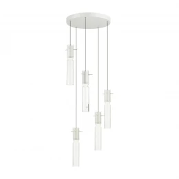 5058/25LB PENDANT ODL24 385 белый/прозрачный/металл/стекло Люстра каскадная LED 5*5W 3000K SCROW