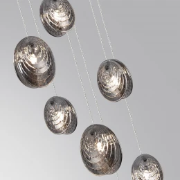 5038/7 MODERN ODL24 000 черный/дымчатый/металл/стекло Люстра каскадная G9 7*40W MUSSELS