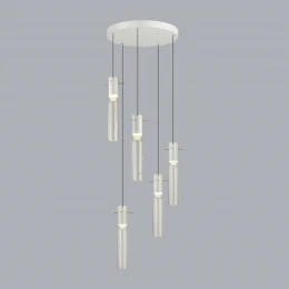 5058/25LB PENDANT ODL24 385 белый/прозрачный/металл/стекло Люстра каскадная LED 5*5W 3000K SCROW