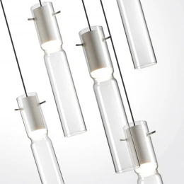 5058/25LB PENDANT ODL24 385 белый/прозрачный/металл/стекло Люстра каскадная LED 5*5W 3000K SCROW