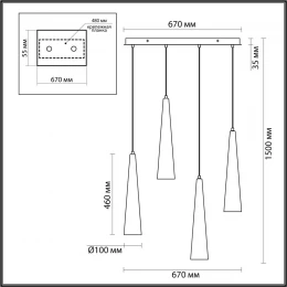 5043/42L L-VISION ODL24 000 глянц.золото/прозрачный/металл/стекло Люстра LED 42W 3000K 4167Лм LUMP