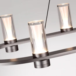 7143/65L HIGHTECH ODL26 513 Подвесной светильник темный никель/акрилл/металл IP20 LED 69W 3830Лм 3000K 180° 220V DEFANCE