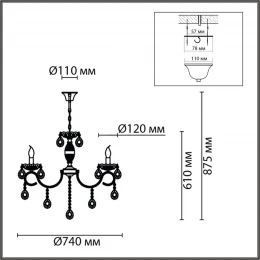 8189/8 CLASSI LN26 091 белый, металл/хрусталь Люстра E14 8*40W 220V SNOW