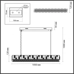 5072/50L HALL ODL24 597 золото/прозрачный/белый/металл/хрусталь/алебастр Подвес LED 35W 3700K CROSSA