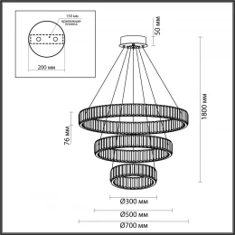 4930/88L L-VISION ODL24 593 хром/прозрачный металл/хрусталь Люстра LED 88W 4000K 10200Лм VEKIA