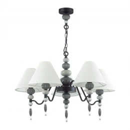 4896/5 MODERN ODL_EX23 107 черный матов./серый/молочный металл/керамика/ткань Люстра E14 5*40W SOCHI