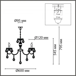 8189/5 CLASSI LN26 092 белый,  металл/хрусталь Люстра E14 5*40W 220V SNOW