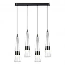 5044/42L L-VISION ODL24 000 глянц.темн.хром/прозрачный/металл/стекло Люстра LED 42W 3000K 4167Лм LUMP