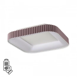 7770/56L AVRA LED SN 578 Светильник металл/белый/мокко LED (56Вт+14Вт) 3000-6000K 500х500 IP43 пульт ДУ+подсветка SHARMEL
