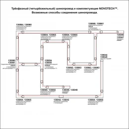 135235 PORT NT24 298 белый Трехфазный (четырехжильный) шинопровод 1м, в комплекте заглушки 2шт IP20 220V
