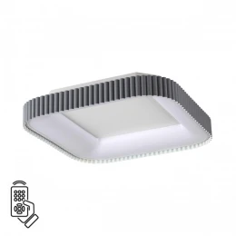 7769/56L AVRA LED SN 578 Светильник металл/белый/серый LED (56Вт+14Вт) 3000-6000K 500х500 IP43 пульт ДУ+подсветка SHARMEL