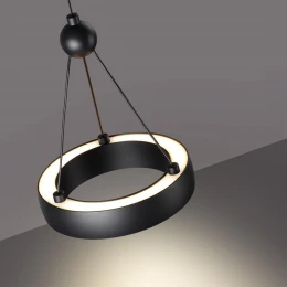 359396 OVER NT24 278 черный Светильник подвесной светодиодный, длина провода 2м IP20 LED 12W вниз/5W вверх 220V 1360Лм 3000K TURN