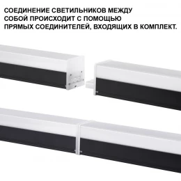 359111 OVER NT23 074 черный Светильник линейный, в комплекте прямой соединитель,крепёжные планки, сетевой кабель 2м IP20 LED 30W 4000K 100-265V BITS