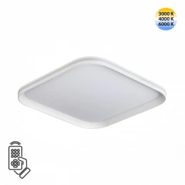 7750/72L MITRA LED SN 544 Светильник металл/PMMA/белый LED 72Вт 3000-6000К 396х396 IP20 пульт ДУ BETA