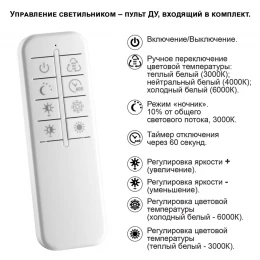 359189 OVER NT23 360 черный Светильник подвесной диммируемый, в комплекте пульт ДУ IP20 LED 3000К~6000К 48W 220-240V WELLE