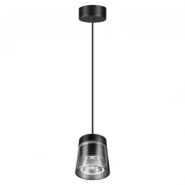358647 OVER NT21 348 корпус черный/плафон дымчатый Светильник накладной светодиодный, длина провода 2м IP20 LED 4000K 20W 175-245V ARTIK
