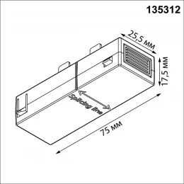 135312 PORT NT25 206 черный Соединитель с токопроводом прямой IP20 90-240V VECTOR