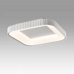 7767/56L AVRA LED SN 578 Светильник металл/белый LED (56Вт+14Вт) 3000-6000K 500х500 IP43 пульт ДУ+подсветка SHARMEL