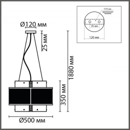 8007/6 MODERNI LN26 296 черный/черный, золотой металл/металл, стекло Люстра подвесная Е14 6*40W 220V ZARINA