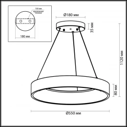4066/50L L-VISION ODL19 000 белый/серый Люстра с ДУ LED 50W 220V SOLE