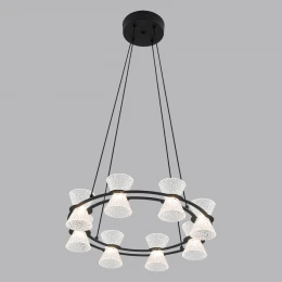 8341/28L LEDIO LN26 228 черный/прозрачный металл/акрил Люстра подвесная LED 28W 3000K 220V VINORA