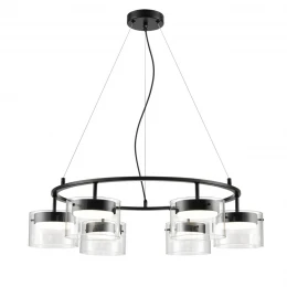 8232/6 COMFI LN26 230 черный/прозрачный, металл/стекло Светильник подвесной LED GX70 6*10W 220V NATALINA