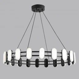8342/40L LEDIO LN26 226 черный/белый металл/акрил Люстра подвесная LED 40W 4000K 220V OVELA