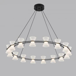 8341/54L LEDIO LN26 228 черный/прозрачный металл/акрил Люстра подвесная LED 54W 3000K 220V VINORA