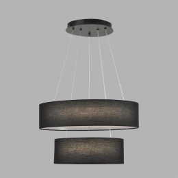 8373/55L LEDIO LN26 257 черный, металл/текстиль/силикон Люстра подвесная LED 55W 3000/4000/6000K 220V SAVA