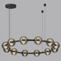 5041/120L L-VISION ODL24 533 черн./золото/дымчатый/металл/стеко Люстра LED 120W 4000К 9364Лм TRONI