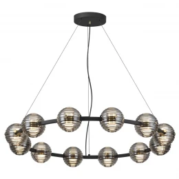 5041/120L L-VISION ODL24 533 черн./золото/дымчатый/металл/стеко Люстра LED 120W 4000К 9364Лм TRONI