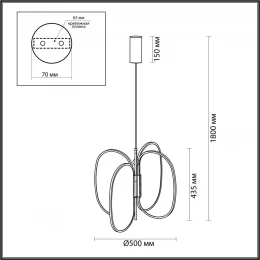 6664/53L L-VISION ODL_EX24 000 Подвесной светильник античн бронза/металл/акрил IP20 LED 54W 3000Лм 3000K PIUMA